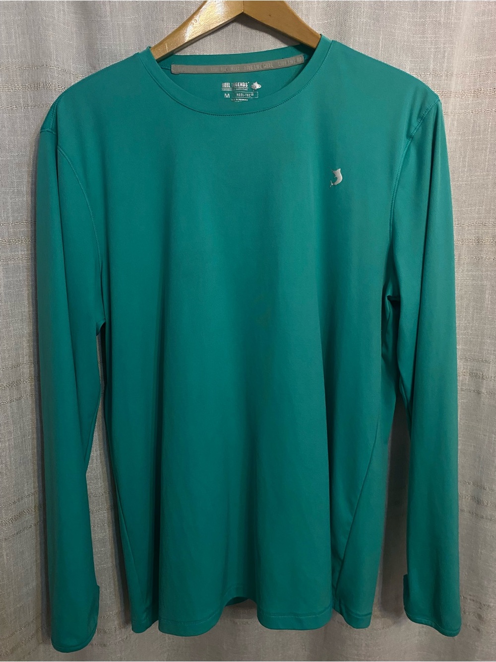 Reel Legends Reel-Tec Long Sleeve Fishing Shirt Men's Medium Teal UPF